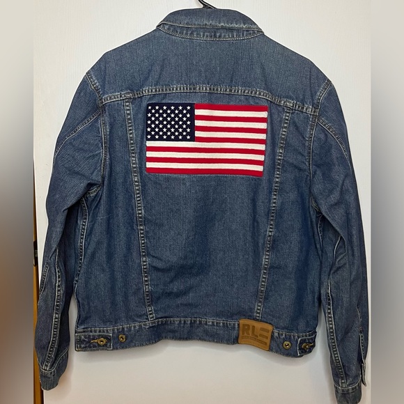 Polo Ralph Lauren Other - Vintage Polo Ralph Lauren Jeans Company Vintage Jean Jacket W/ US Flag, Mens Med